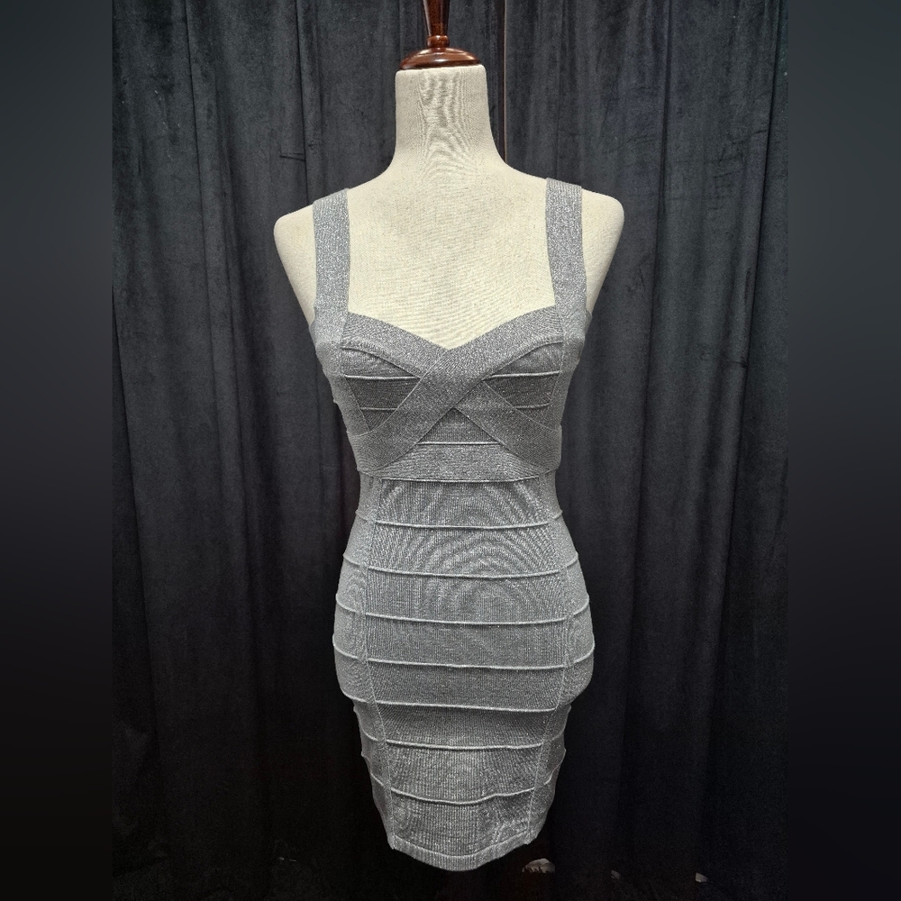 Forever 21 Silver Bandage Dress